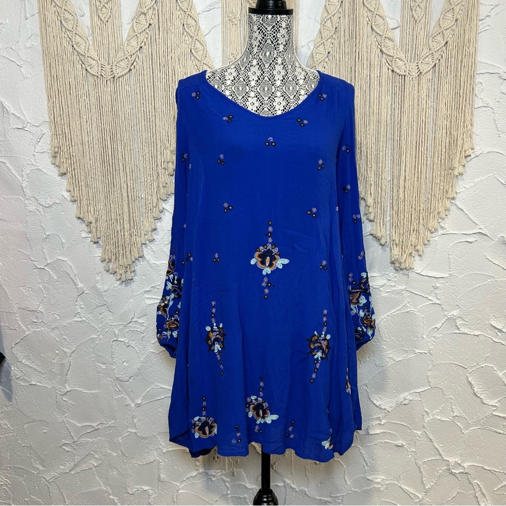 Free People Oxford Embroidered Gypsy Swing Mini Dress Women’s size Small - Picture 2 of 12